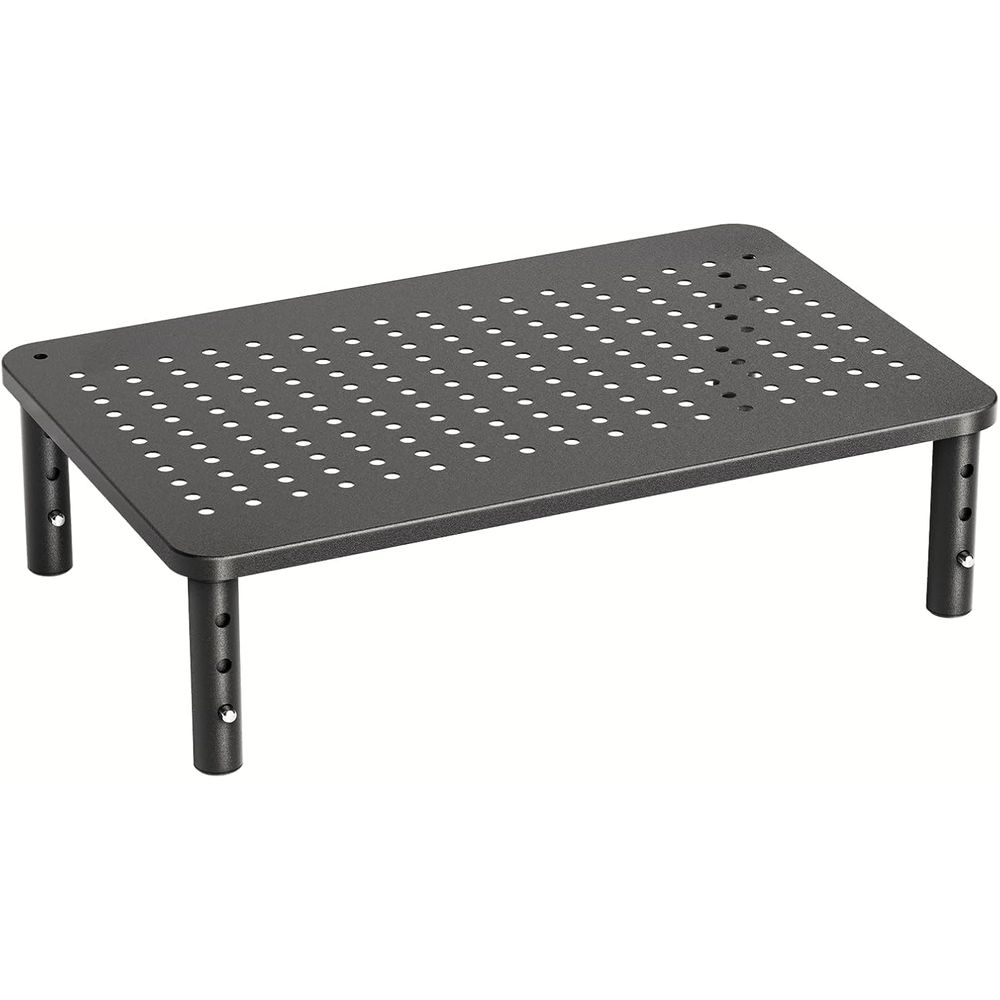 Laptop Stand Bamboo - Height-Adjustable Monitor Stand with Air Vents,