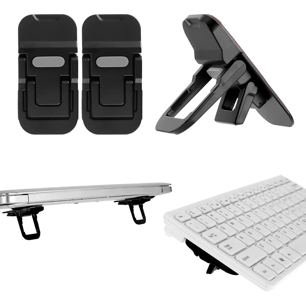 Laptop Stand Bamboo - Dual-Angle Portable Keyboard Stand, Adjustable Laptop