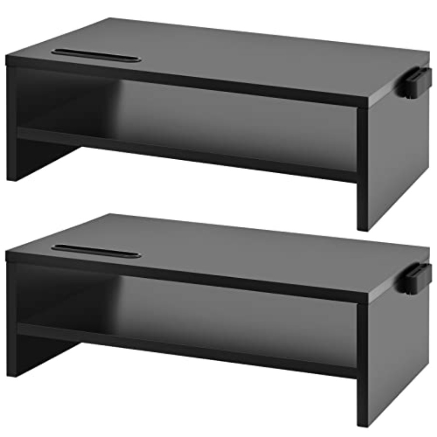 Laptop Stand Bamboo - Monitor Stand Riser, 2 Pack 16.5