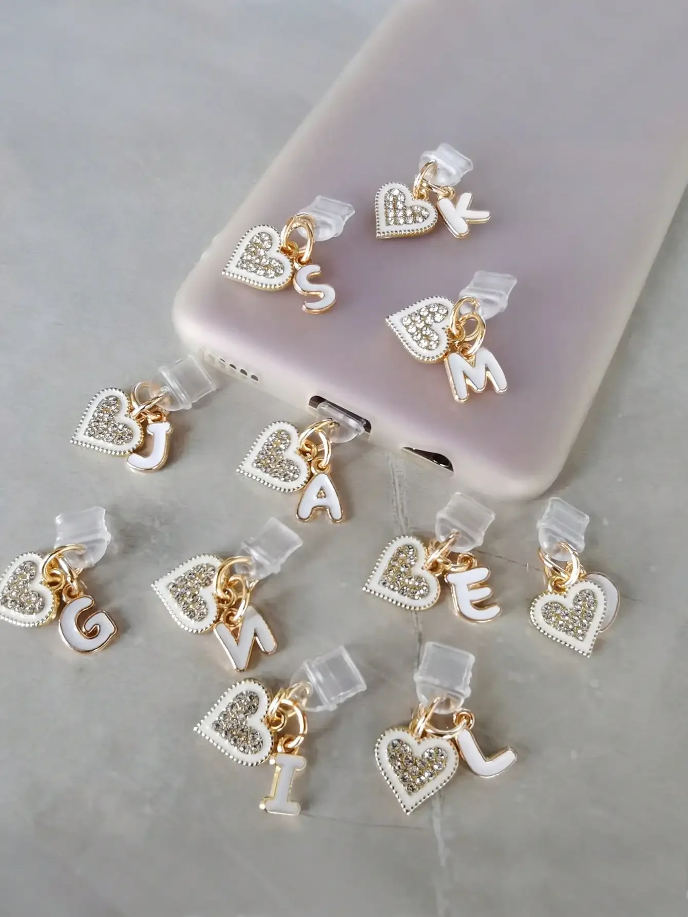 Tech Accessories Types - Cute Sparkling Rhinestone Heart Letter Type-C