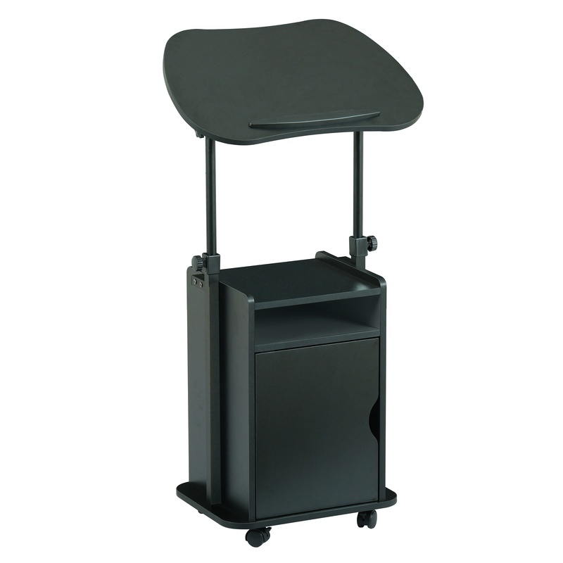 Black Adjustable Laptop Cart w - Laptop Stand Bamboo ulasan dan harga