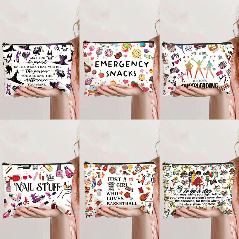 1 PC Women Printed Canvas Make - Tech Accessories Travel Organizer Pouch ulasan dan harga