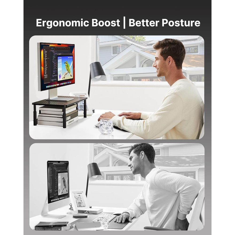 Height-Adjustable Monitor Stan - Laptop Stand Bamboo ulasan dan harga