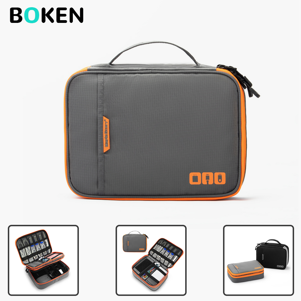 Multi-Compartment Portable Ele - Tech Accessories Travel Organizer Pouch ulasan dan harga
