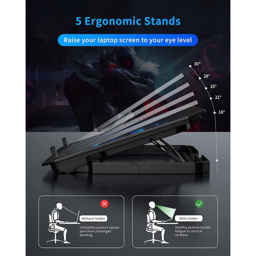 15.6 Inch Laptop Cooling Pad w - Laptop Stand Bamboo ulasan dan harga