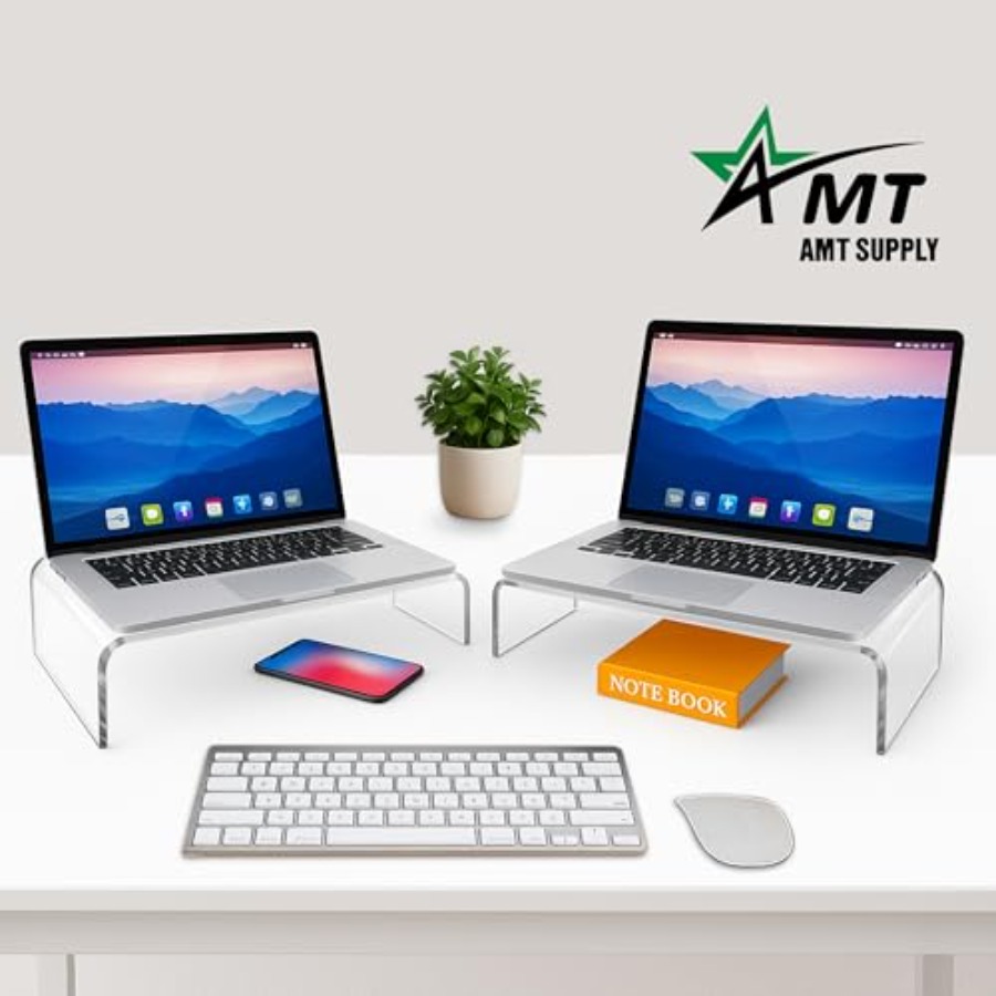 2 Pack Acrylic Laptop Monitor  - Laptop Stand Bamboo ulasan dan harga