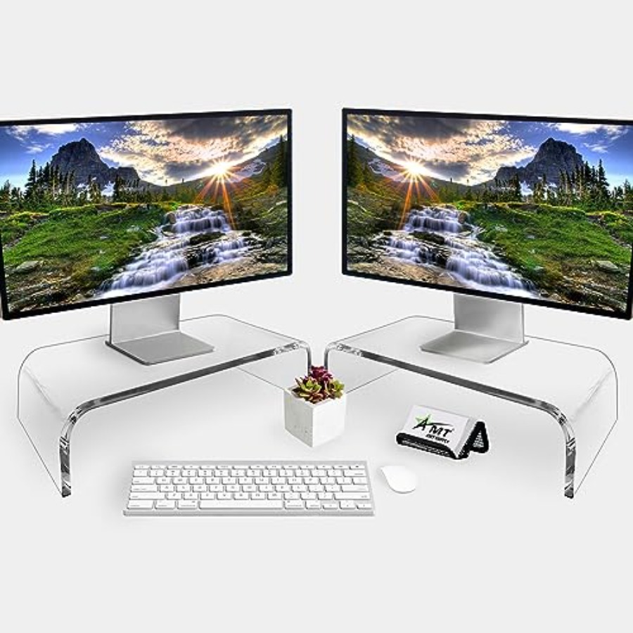 2 Pack Acrylic Laptop Monitor  - Laptop Stand Bamboo ulasan dan harga