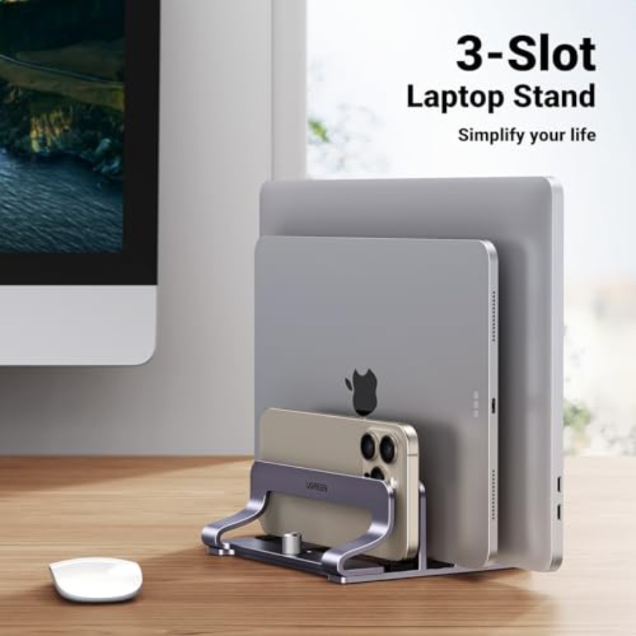 Vertical Laptop Stand Holder D - Laptop Stand Bamboo ulasan dan harga