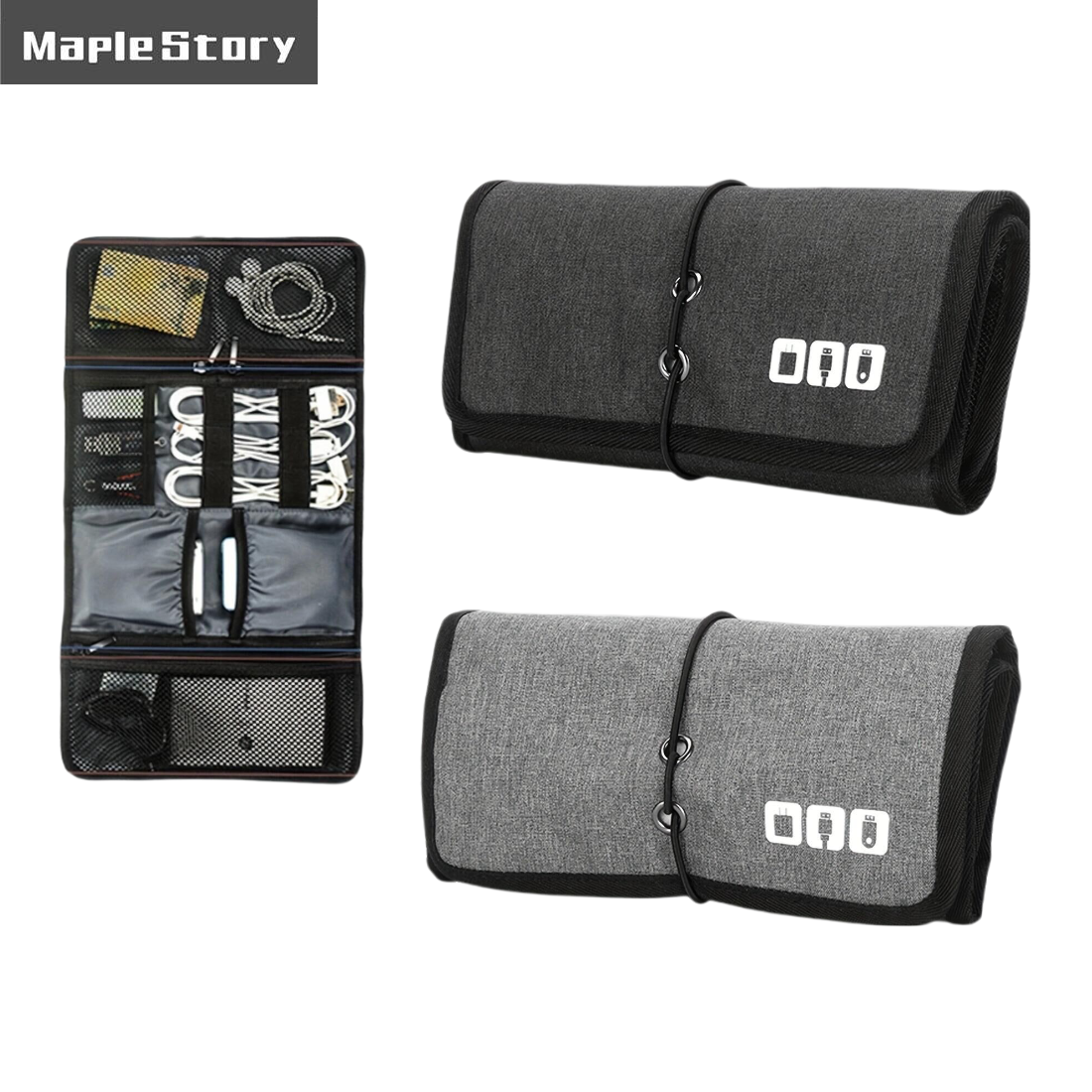 Travel Cable Storage Bag，Elect - Tech Accessories Travel Organizer Pouch ulasan dan harga
