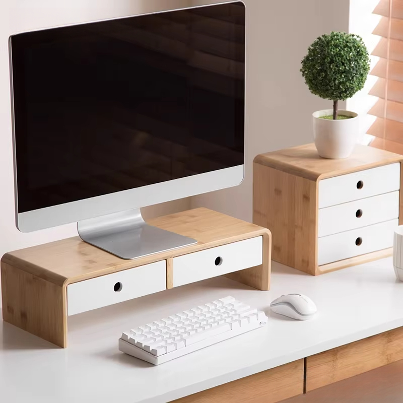 Bamboo Laptop Monitor Riser Ec - Laptop Stand Bamboo ulasan dan harga
