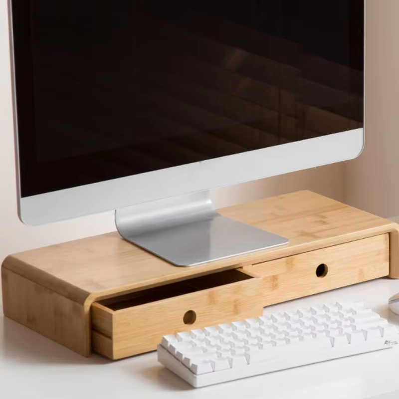 Bamboo Laptop Monitor Riser Ec - Laptop Stand Bamboo ulasan dan harga