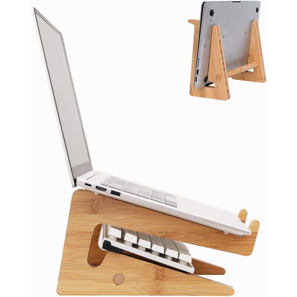 Laptop Stand - Wooden Desk, Ba - Laptop Stand Bamboo ulasan dan harga