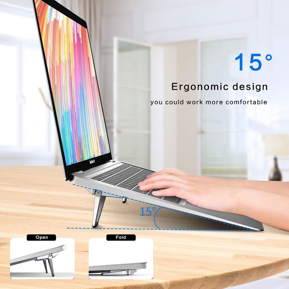 Portable Zinc Alloy Laptop Sta - Laptop Stand Bamboo ulasan dan harga